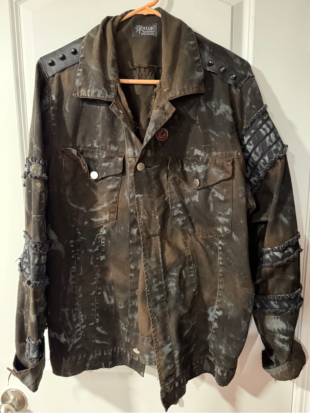 Distressed Washed Black Utility Jacket
